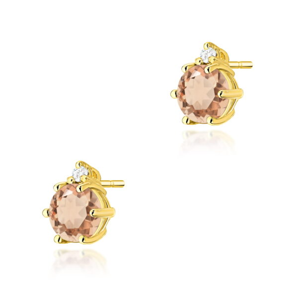 Żółte Złoto Kolczyki z Morganitami 0,80 ct