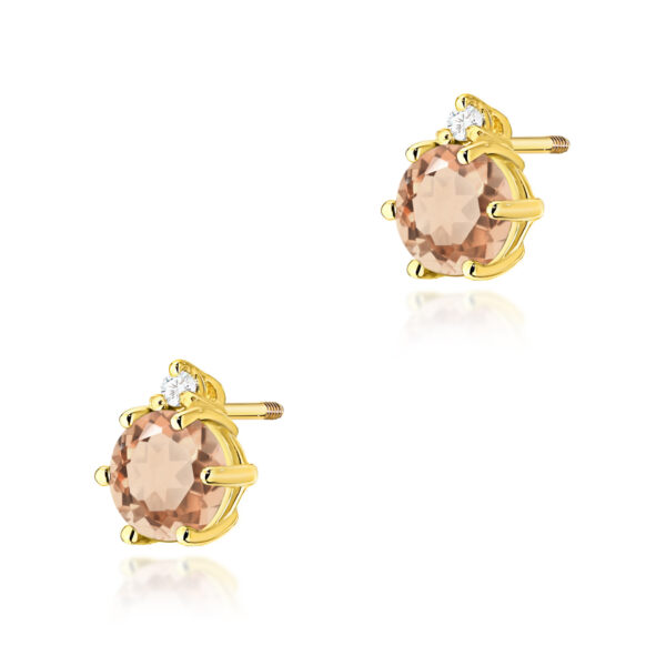 Żółte Złoto Kolczyki z Morganitami 0,80 ct