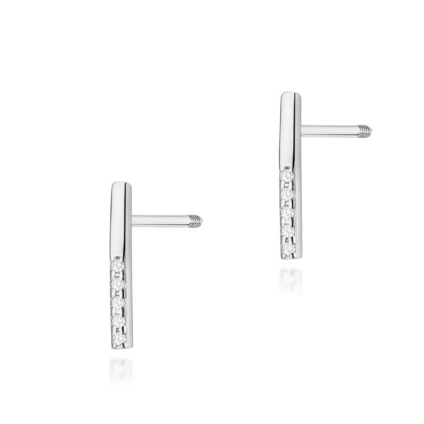 Białe Złoto Kolczyki z Diamentami 0,05 ct