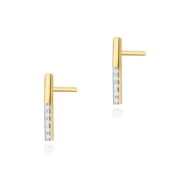 Żółte Złoto Kolczyki z Diamentami 0,05 ct