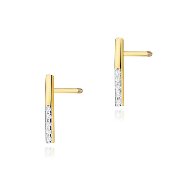 Żółte Złoto Kolczyki z Diamentami 0,05 ct