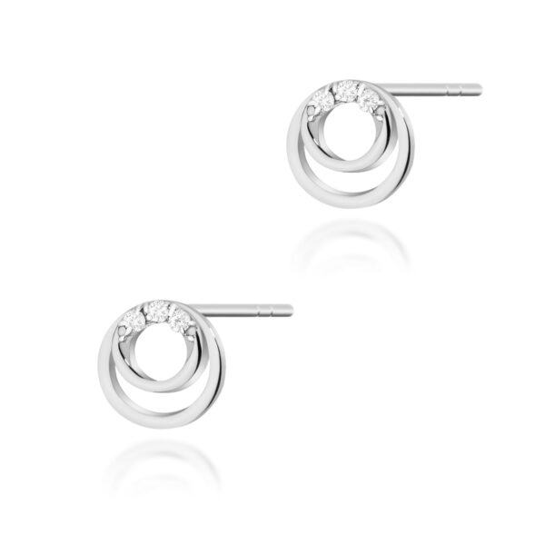 Białe Złoto Kolczyki z Diamentami 0,03 ct