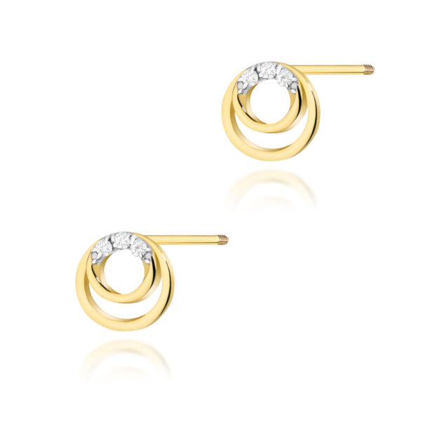 Żółte Złoto Kolczyki z Diamentami 0,03 ct
