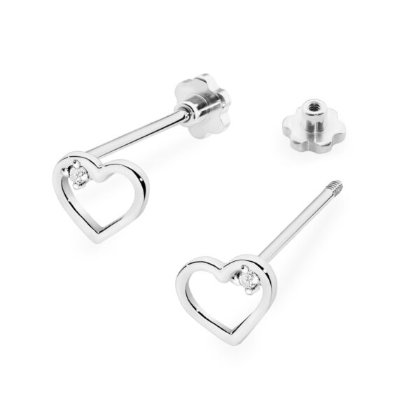 Białe Złoto Kolczyki z Diamentami 0,01 ct