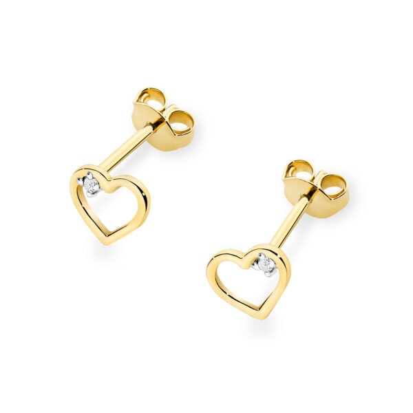 Żółte Złoto Kolczyki z Diamentami 0,01 ct