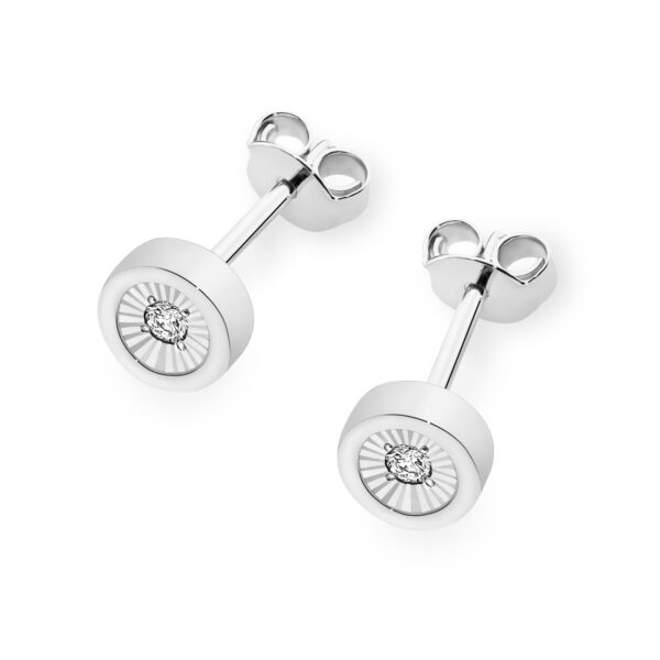 Białe Złoto Kolczyki z Diamentami 0,16 ct