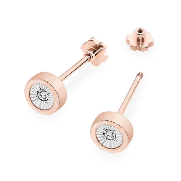 Różowe Złoto Kolczyki z Diamentami 0,16 ct