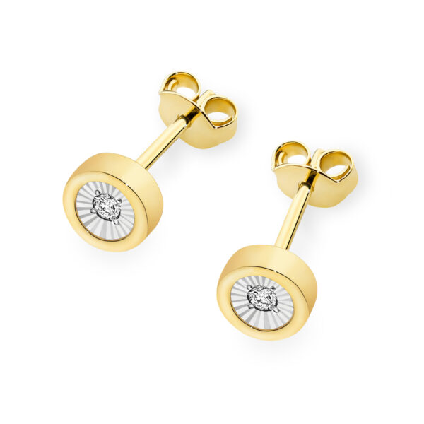 Żółte Złoto Kolczyki z Diamentami 0,16 ct