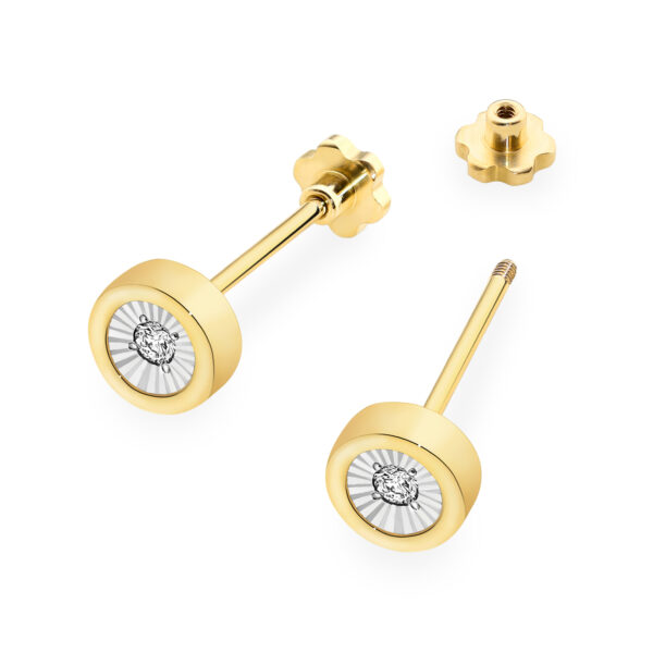 Żółte Złoto Kolczyki z Diamentami 0,16 ct