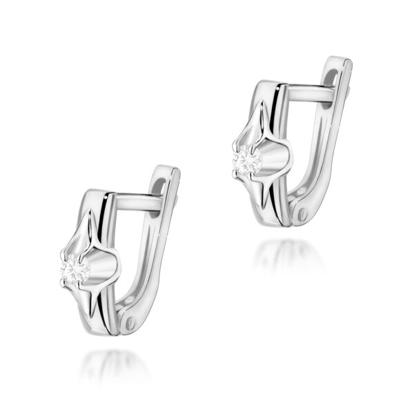 Białe Złoto Kolczyki z Diamentami 0,08 ct