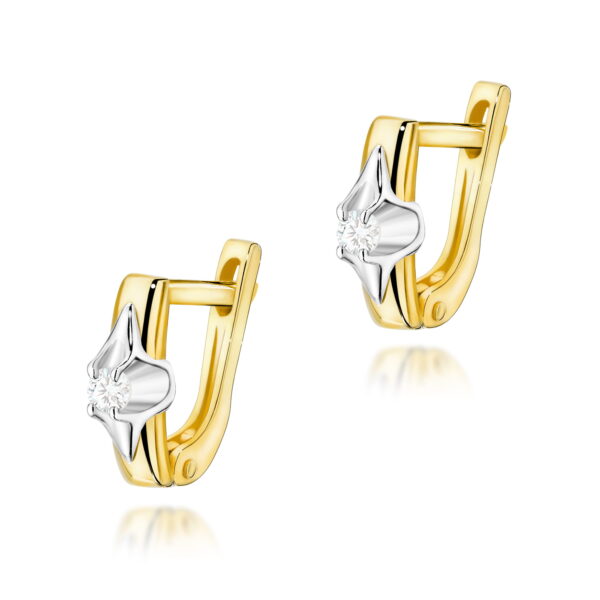 Żółte Złoto Kolczyki z Diamentami 0,08 ct