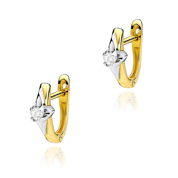 Żółte Złoto Kolczyki z Diamentami 0,20 ct