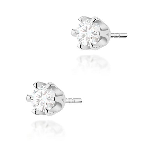 Kolczyki K0220.B3.DIW.07 z białego złota 585 — dwa diamenty po 0,30 ct