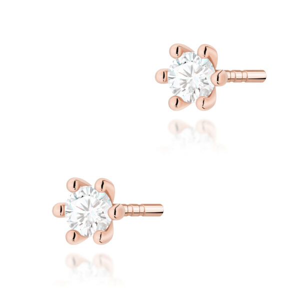 Różowe Złoto Kolczyki z Diamentami 0,16 ct