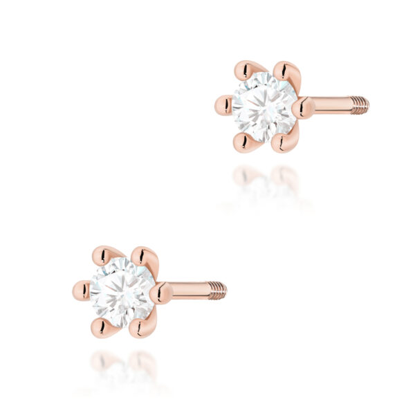 Różowe Złoto Kolczyki z Diamentami 0,16 ct