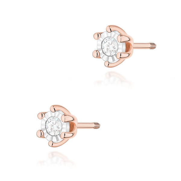 Różowe Złoto Kolczyki z Diamentami 0,16 ct