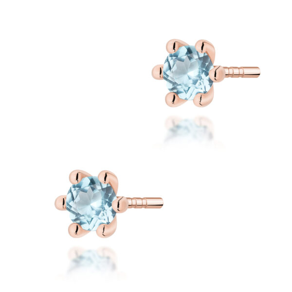 Różowe Złoto Kolczyki z Topazem Swiss 0,15 ct