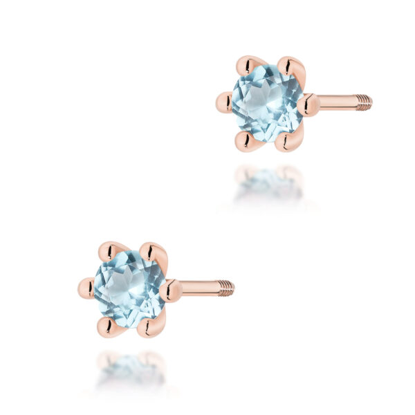 Różowe Złoto Kolczyki z Topazem Swiss 0,15 ct