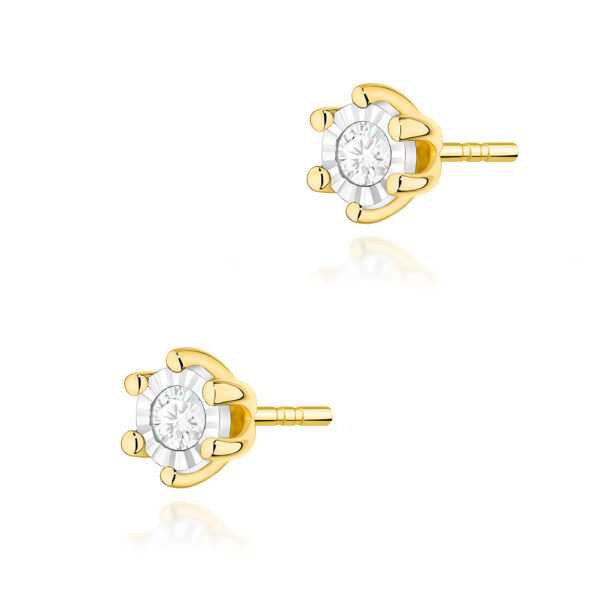 Żółte Złoto Kolczyki z Diamentami 0,16 ct