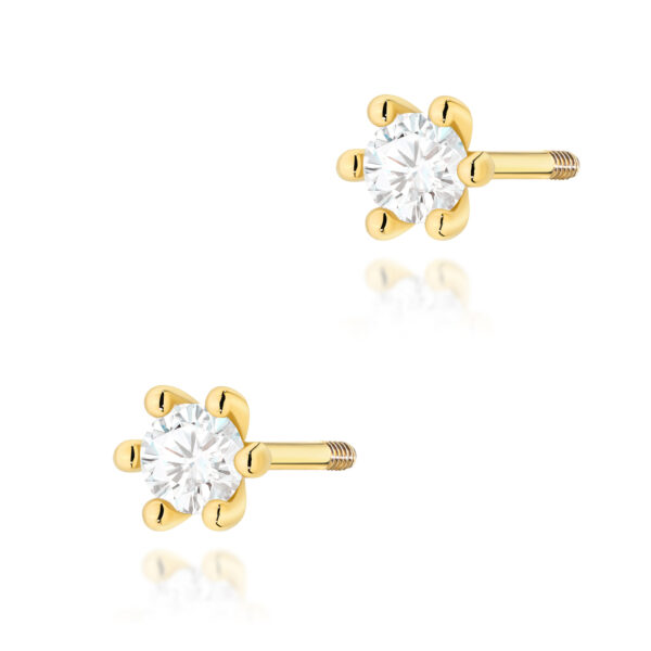 Żółte Złoto Kolczyki z Diamentami 0,16 ct