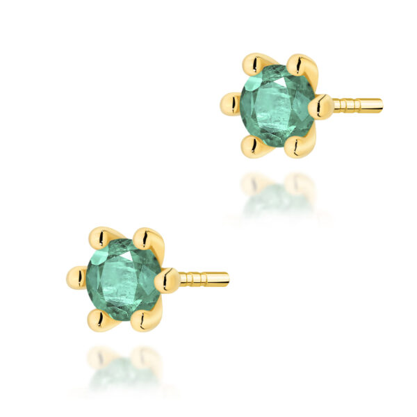 Żółte Złoto Kolczyki z Szmaragdami 0,60 ct