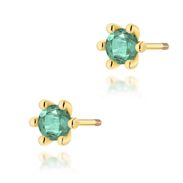 Żółte Złoto Kolczyki z Szmaragdami 0,60 ct