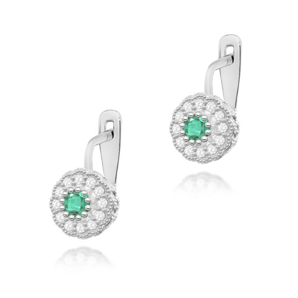 Białe Złoto Kolczyki z Szmaragdami 0,60 ct