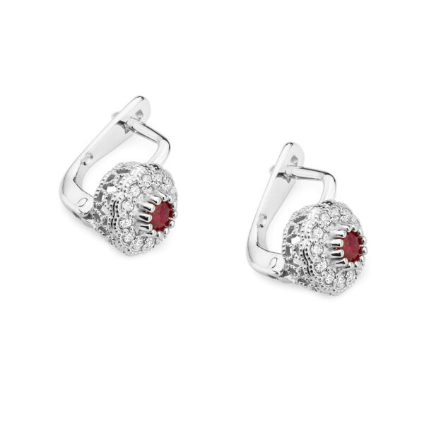 Białe Złoto Kolczyki z Rubinami 0,60 ct