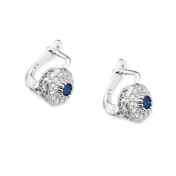 Białe Złoto Kolczyki z Szafirami 0,60 ct