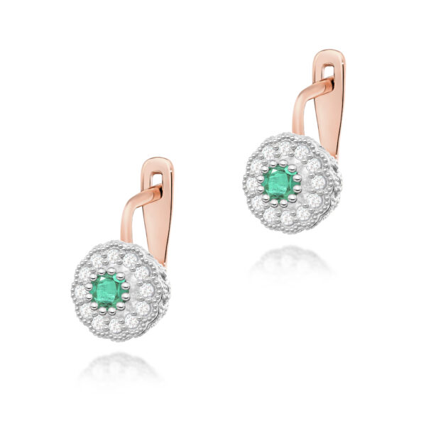 Różowe Złoto Kolczyki z Szmaragdami 0,60 ct