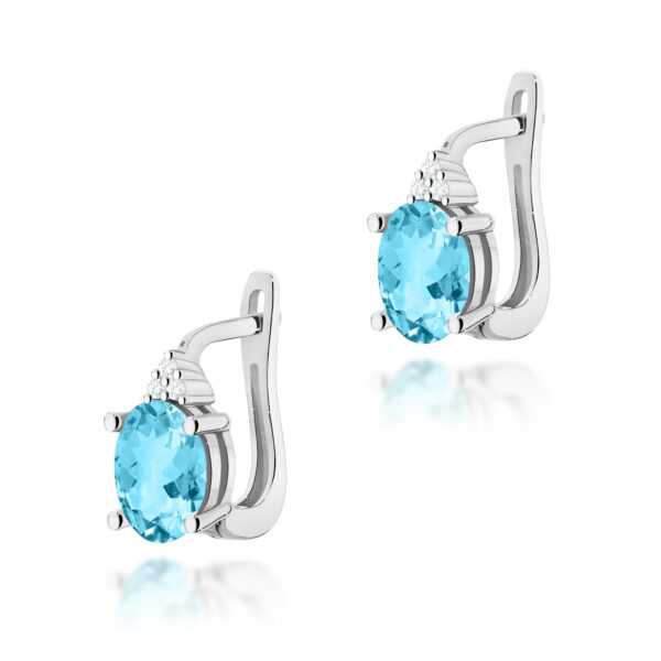 Białe Złoto Kolczyki z Topazami Swiss 1,80 ct