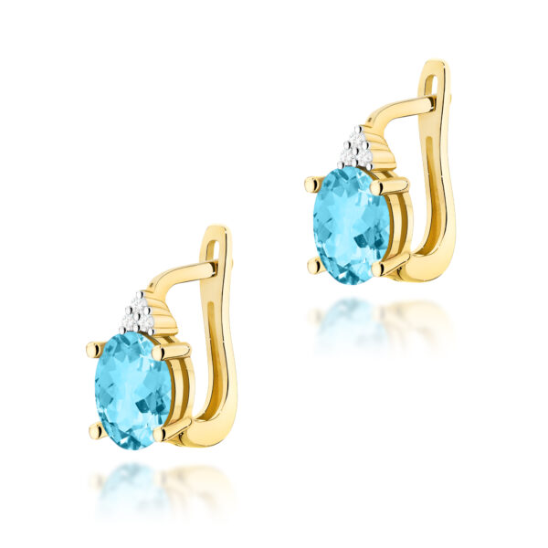 Żółte Złoto Kolczyki z Topazami Swiss 1,80 ct