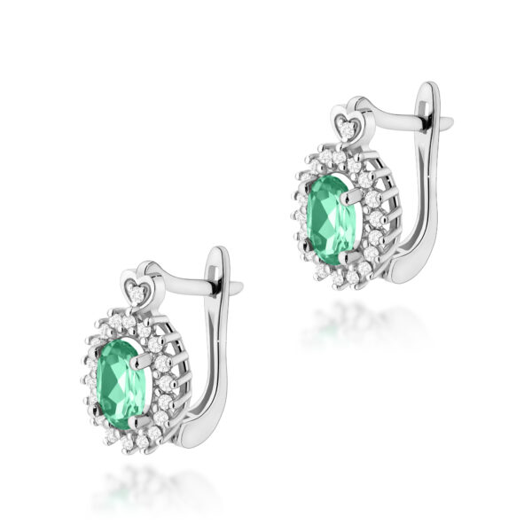 Białe Złoto Kolczyki z Szmaragdami 0,80 ct