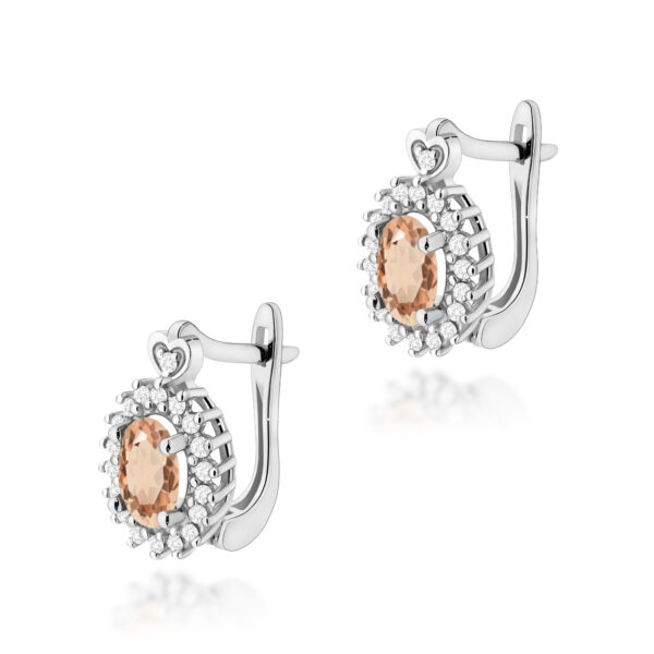 Białe Złoto Kolczyki z Morganitami 0,80 ct