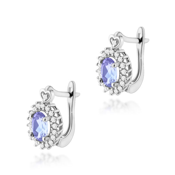 Białe Złoto Kolczyki z Tanzanitami 0,80 ct