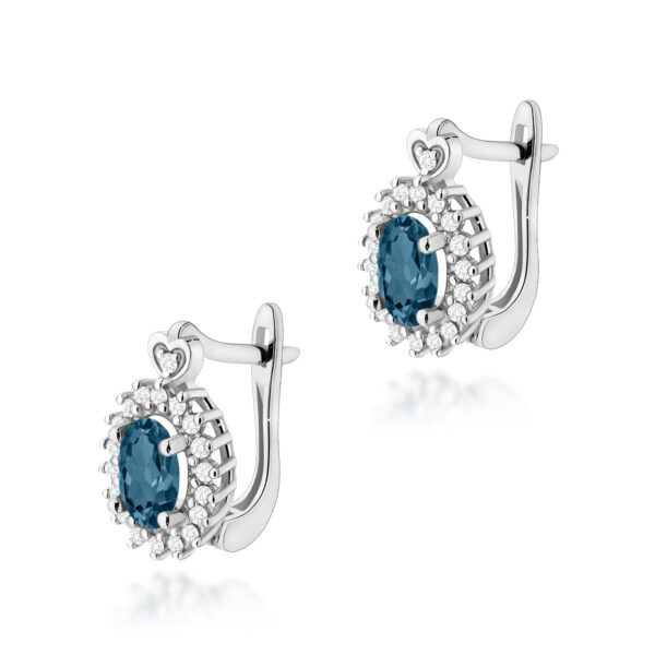 Białe Złoto Kolczyki z Topazami London Blue 1,00 ct