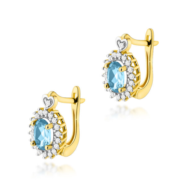 Żółte Złoto Kolczyki z Topazami Swiss 1,00 ct