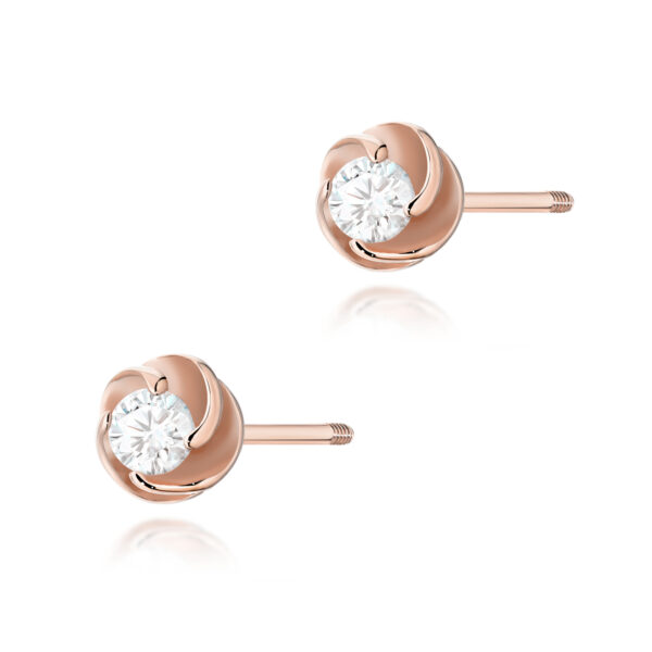 Różowe Złoto Kolczyki z Diamentami 0,16 ct