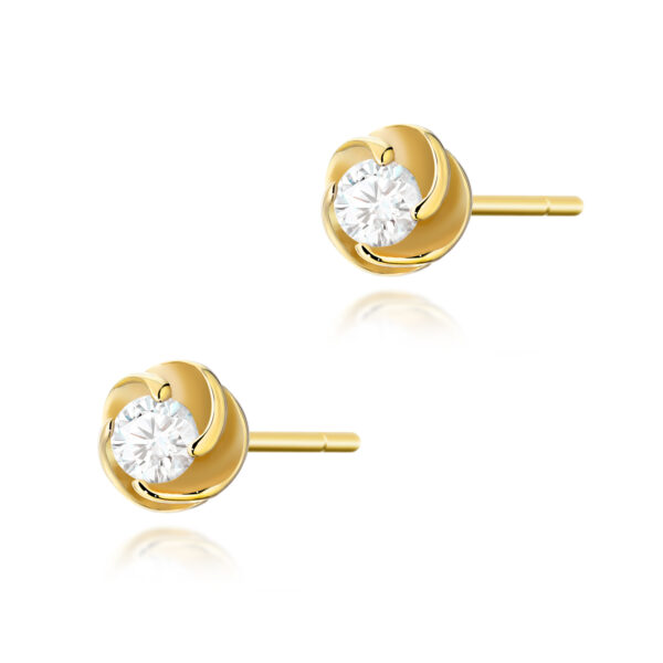 Żółte Złoto Kolczyki z Diamentami 0,16 ct