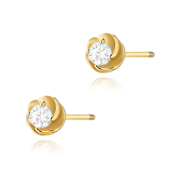 Żółte Złoto Kolczyki z Diamentami 0,16 ct