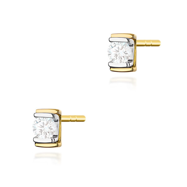 Żółte Złoto Kolczyki z Diamentami 0,20 ct