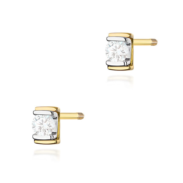 Żółte Złoto Kolczyki z Diamentami 0,20 ct