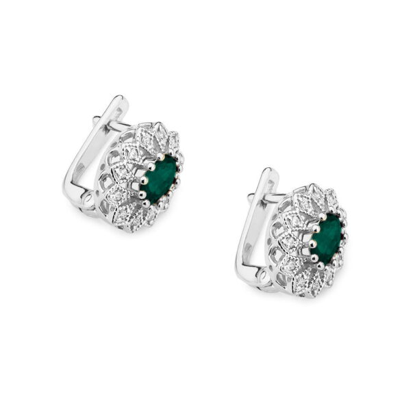 Białe Złoto Kolczyki z Szmaragdami 0,80 ct