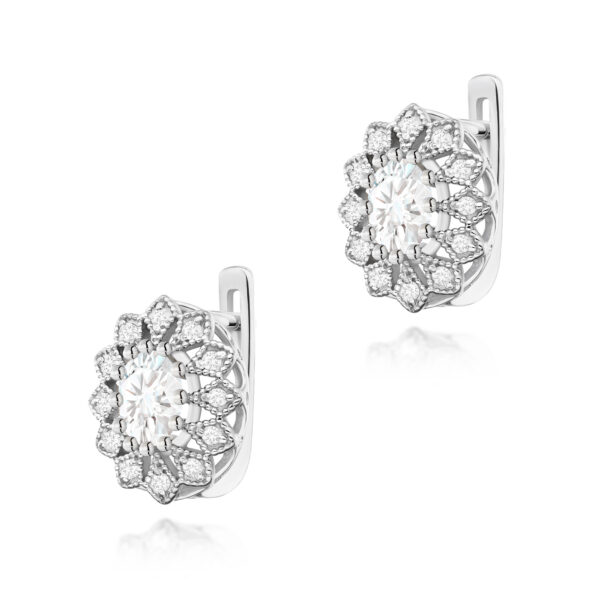 Białe Złoto Kolczyki z Diamentami Laboratoryjnymi 0,80 ct