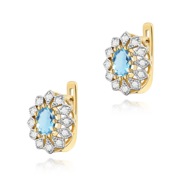 Żółte Złoto Kolczyki z Topazami Swiss 1,00 ct