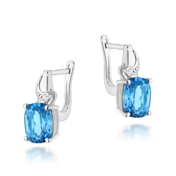 Białe Złoto Kolczyki z Topazami Swiss 4,80 ct