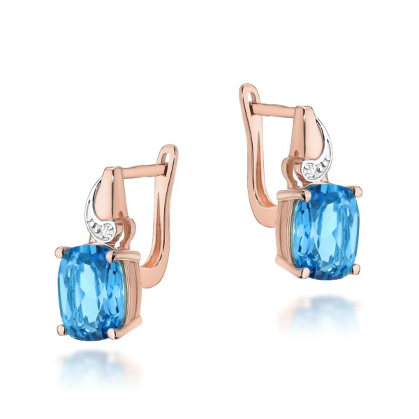 Różowe Złoto Kolczyki z Topazami Swiss 4,80 ct
