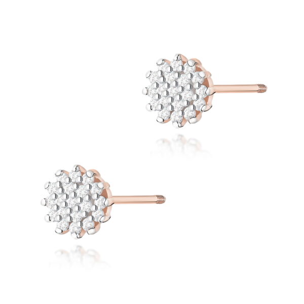 Różowe Złoto Kolczyki z Diamentami 0,19 ct