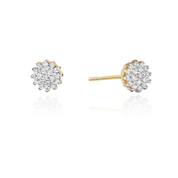 Żółte Złoto Kolczyki z Diamentami 0,19 ct