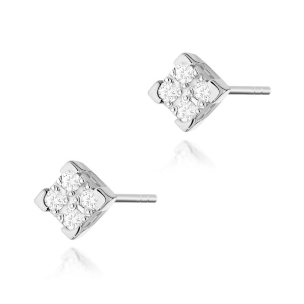 Białe Złoto Kolczyki z Diamentami 0,16 ct